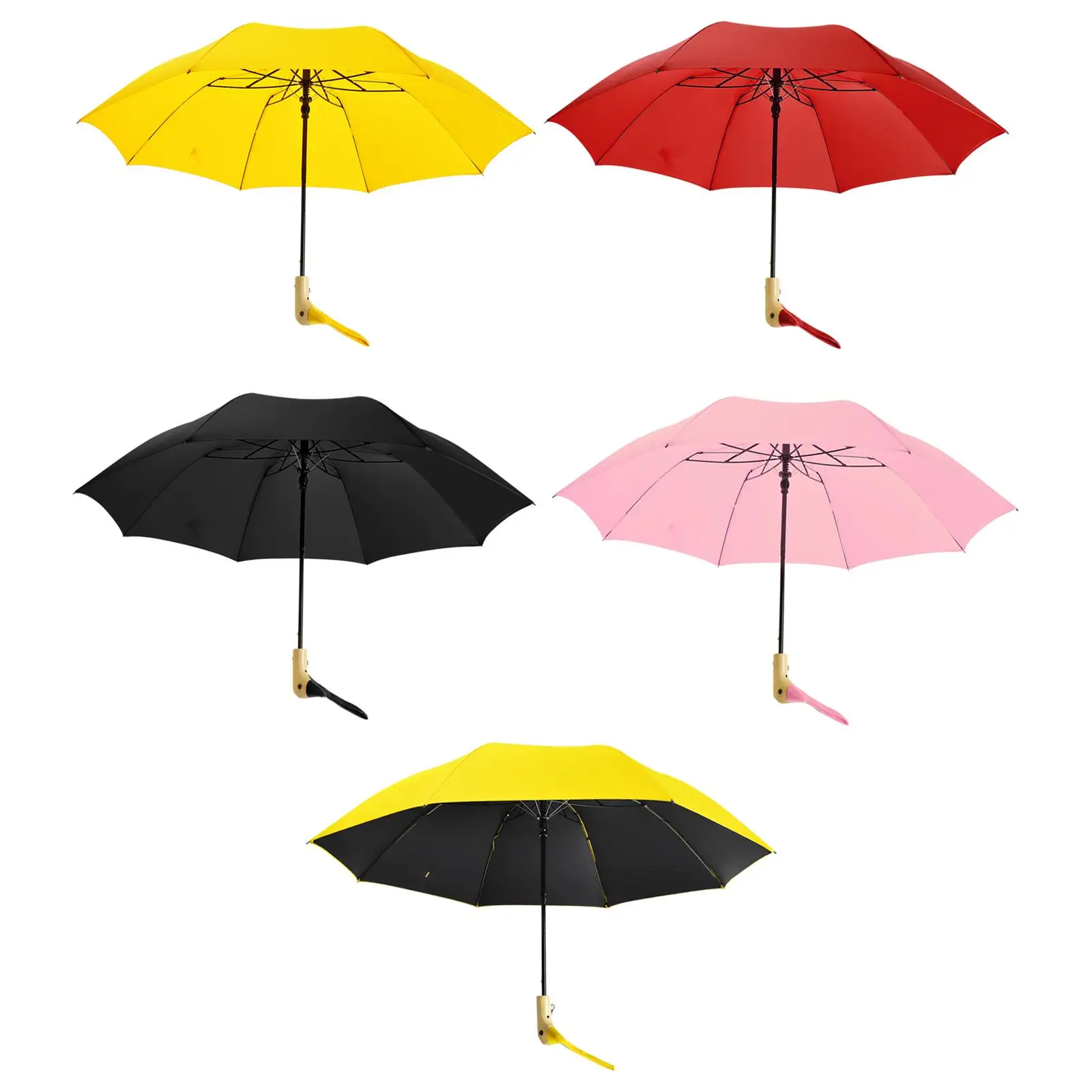 Folding Umbrella Sun Rain Umbrella Rainproof Lightweight Duck Handle Design Portable Travel Umbrella for Men Travel Outdoor