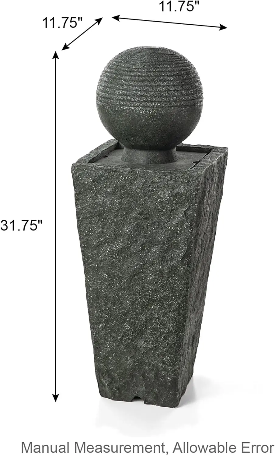 屋外噴水、装飾的な球形ベースの屋外噴水、水中ポンプ付き