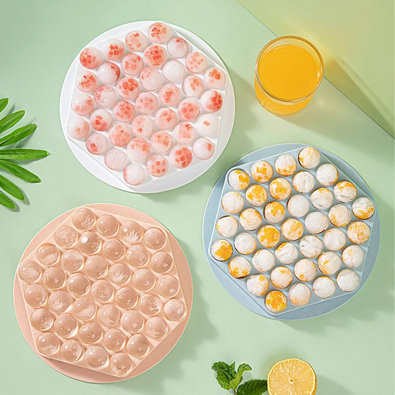 37 Grids Plastics Ice Grid Ball Ice Cube Mold With Cover Ice Storage Box Easy To Demould Bar Home Party Kitchen Tools