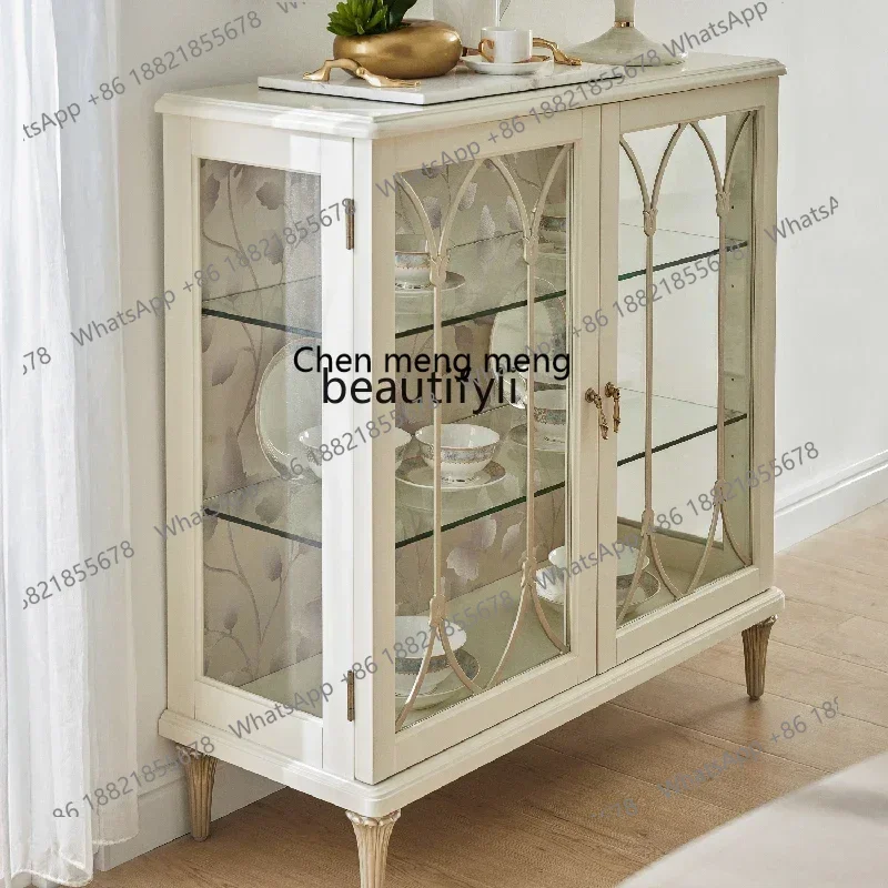 

X Medieval American transparent light luxury decorative cabinet, dining room glass display cabinet