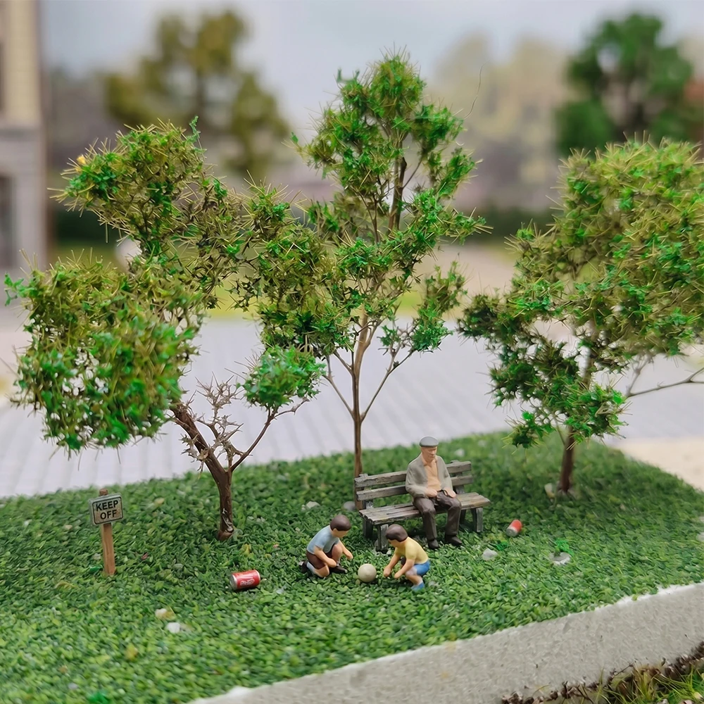 

5pcs/bottle Sea Foam Tree Model Kit Height 4-6cm Miniature Artificial Bush for Diorama Railway Layout Sand Table DIY Scenery