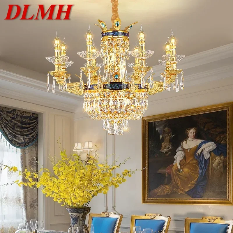 

DLMH Contemporary Luxury Crystal Pendent Lamp European Living Room Restaurant Bedroom Villa Hotel Duplex Staircase Chandelier