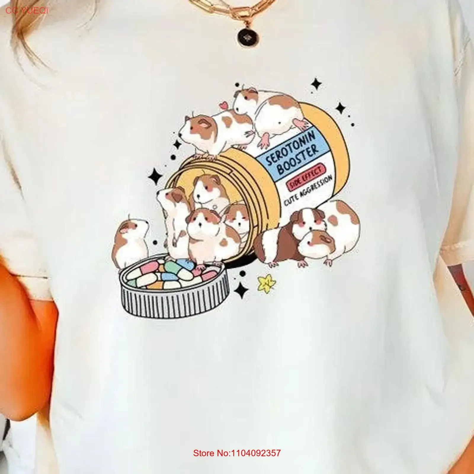 Serotonin Booster Guinea Pigs T Shirt Funny Pig Lover Mother's Day Animal Birthday vintage Washed streetwear homme Stylish