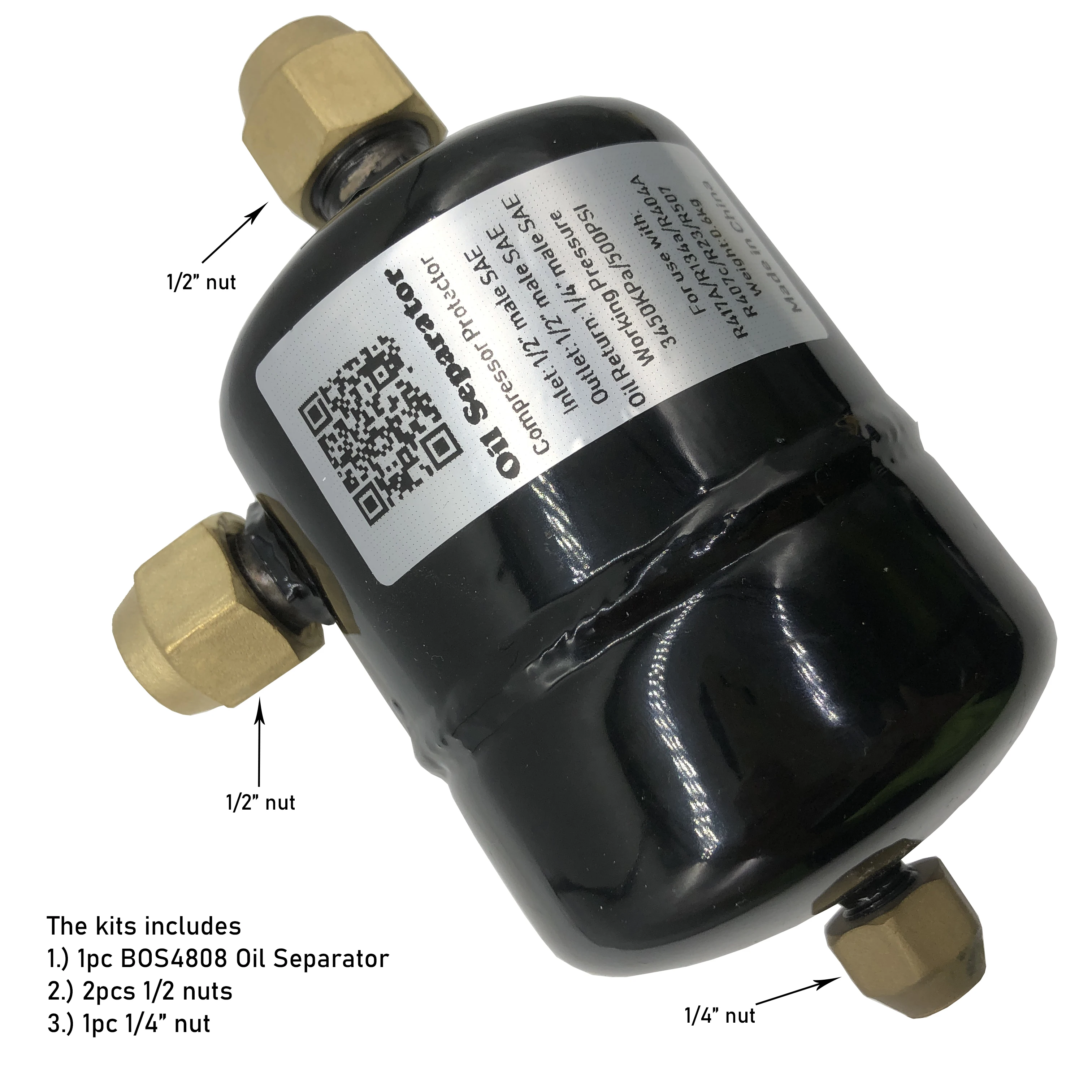 Olieafscheider met capillaire klep is speciaal ontworpen voor kleine hermetische compressorvriezers om olie succesvol terug te voeren naar de compressor.