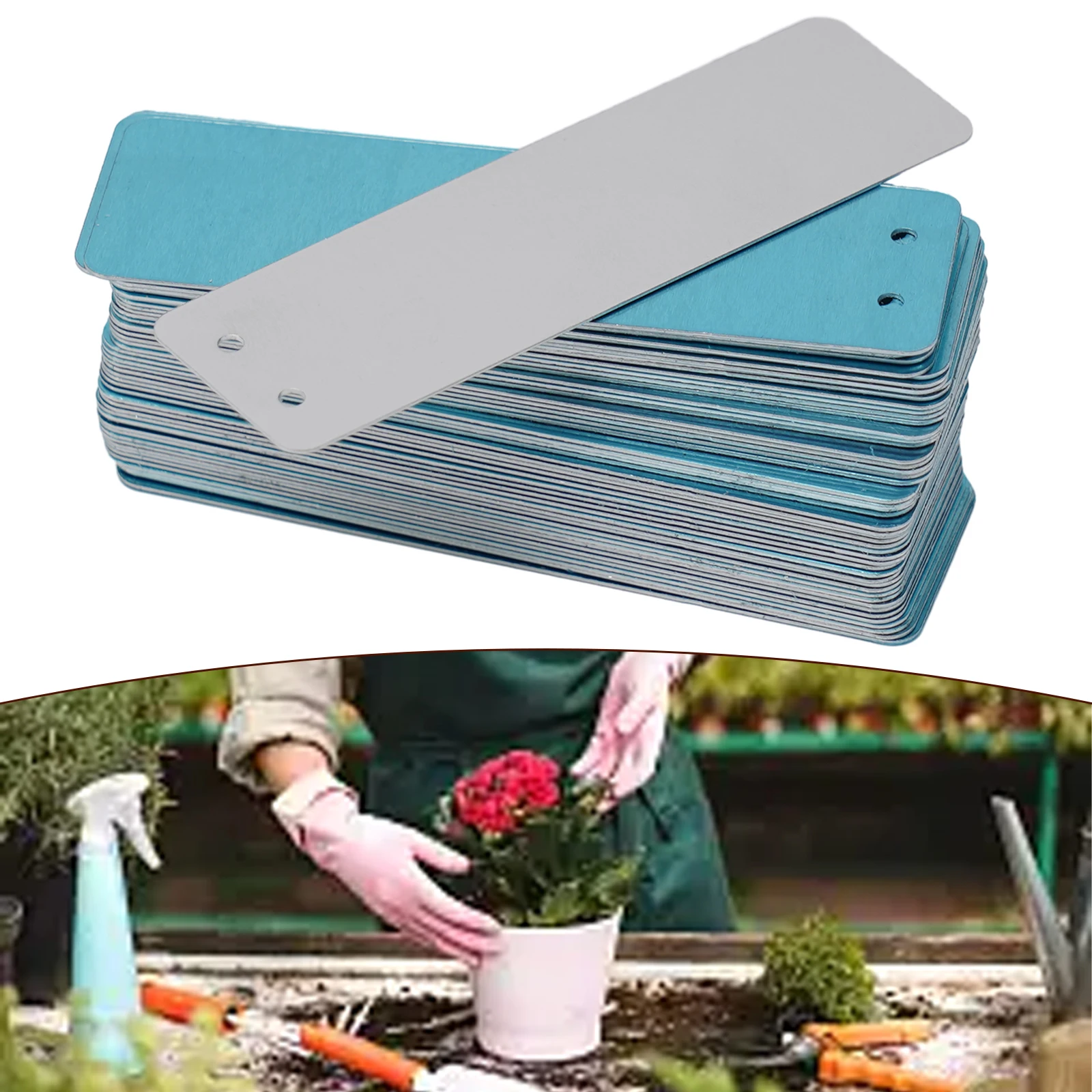 

20/50 Pcs Aluminum Plant Labels Double Sided Metal Labels Tree Resistant Waterproof Aluminum Sided For Garden Tools