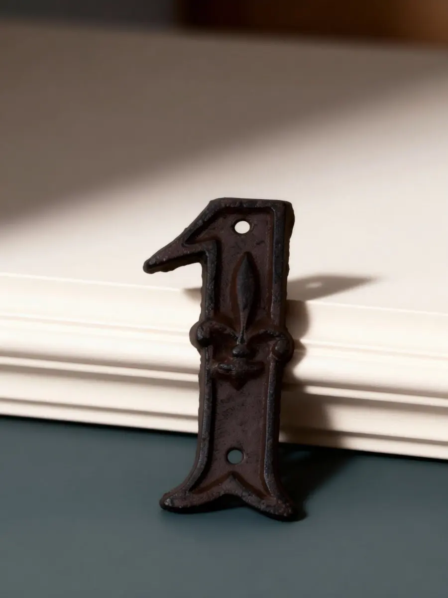 Cast Iron Door Numbers – Easy Install Address Signs for Mailbox, Room & Exterior Doors