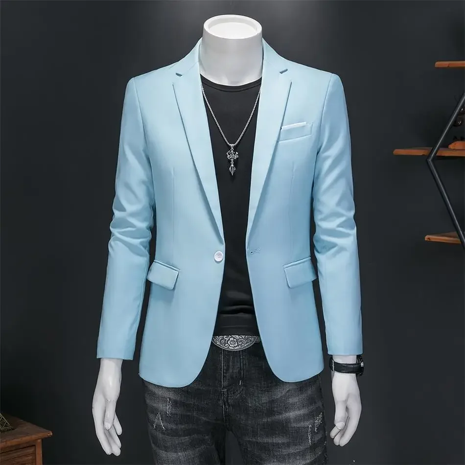 

Solid Color Casual Business Men's Blazer Groom Wedding Gown Blazers for Men Suit Tops Jacke Coat