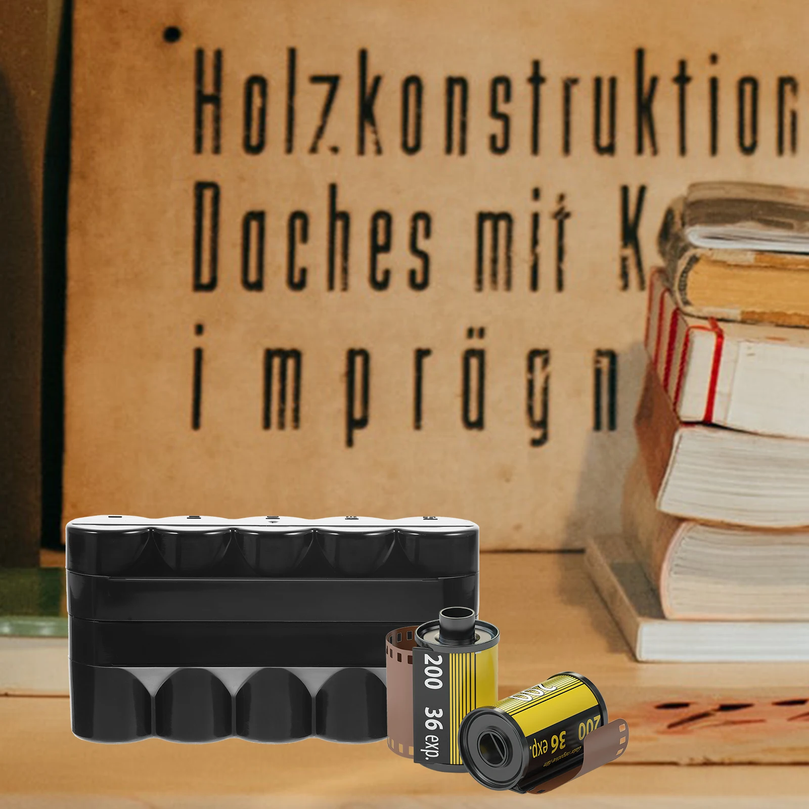 

5pcs Film Storage Box Lightweight Durable Hard Case for 5 Rolls Film Canisters Holder Large Capacity Japan Style Camera
