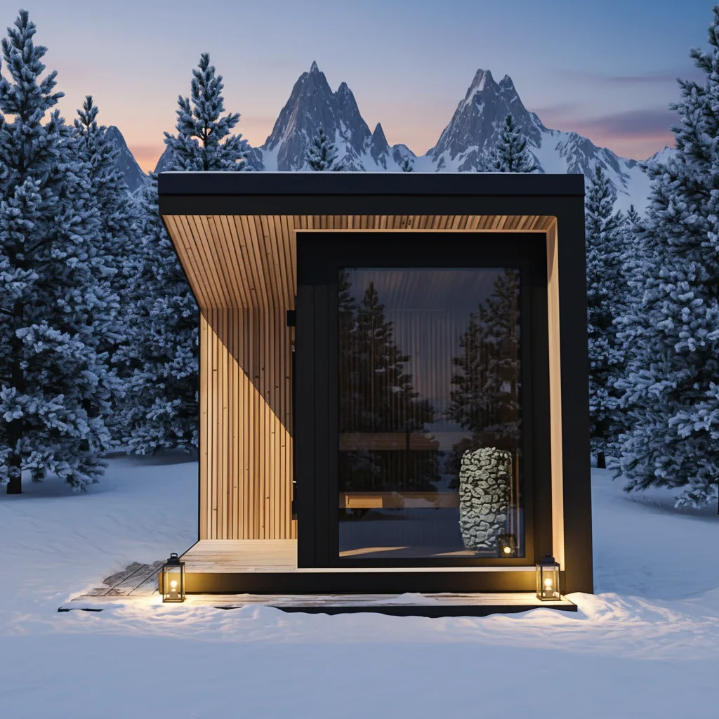 Good Quality  Red Cedar Cube Outdoor Sauna Room Traditional Cedar Sauna House for Sale