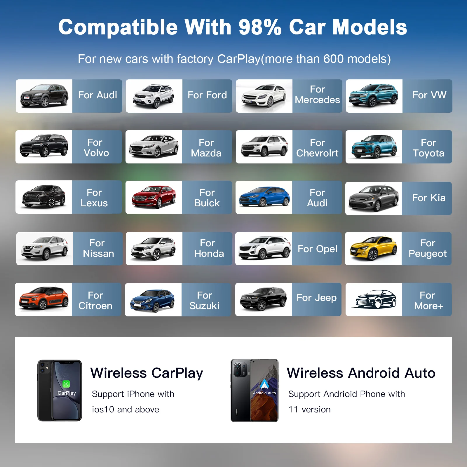 Ai Box Android Auto CarPlay Smart Tv Box Built-in Youtube Netflix Smart System for Toyota Mazda Hyundai Haval GMC Ford MG Volksw