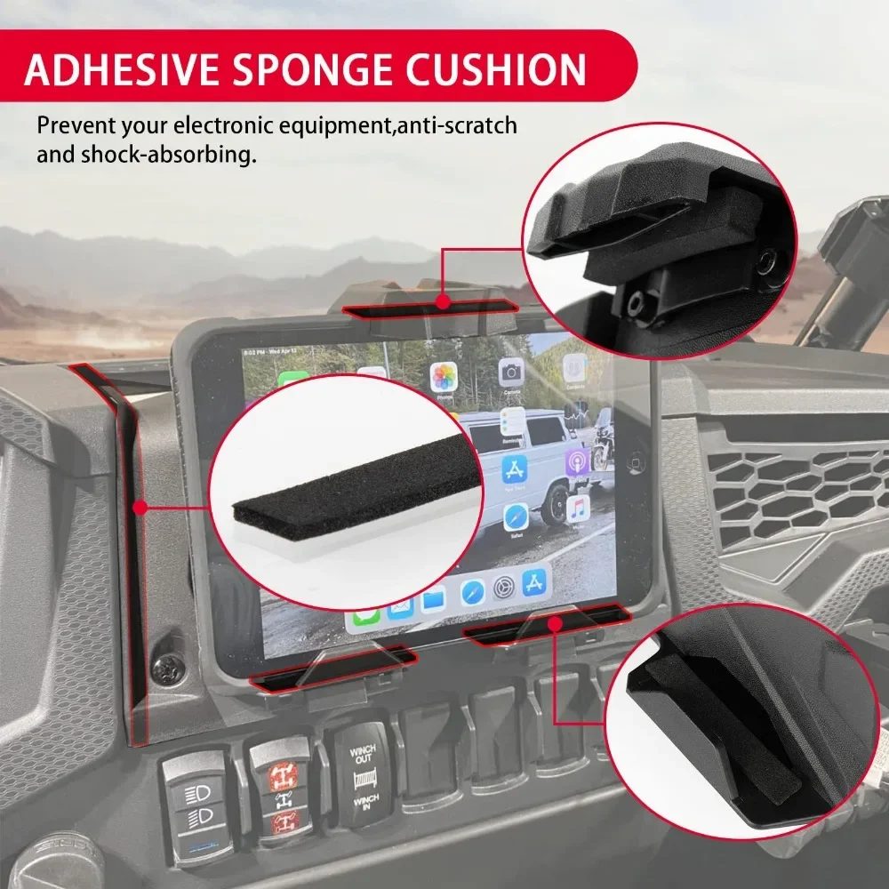Motorcycle Electronic Device Phone Tablet GPS Holder Storage Space for Polaris RZR XP 1000 XP4 Turbo,RZR Turbo 2019-2023