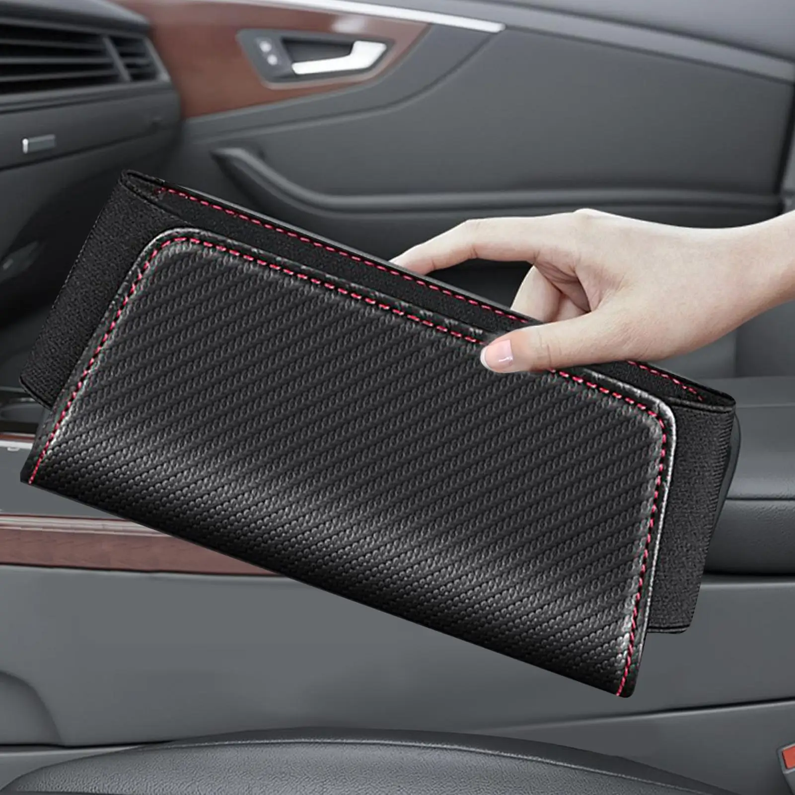 

Self-Adhesive Car Backseat Organizer Automotive Seatback Storage Bag With Phone Holder For Truck Pickup RV Vehicle Organization