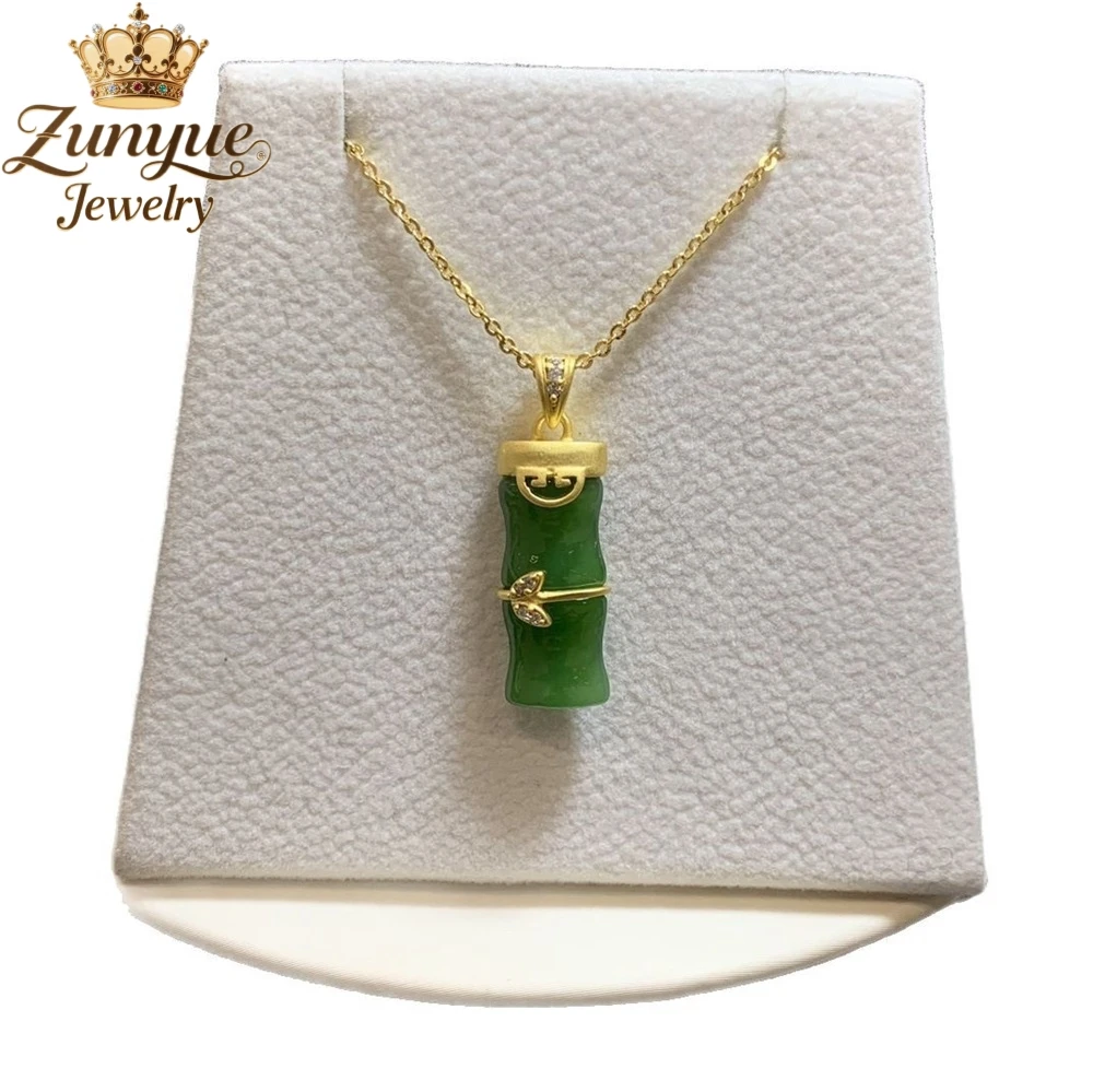 High-End Natural Hetian Jade Bamboo Joint Pendant Luxury Quality Jewelry Fashion Jewelry Exquisite Elegant Popular Charms Gift