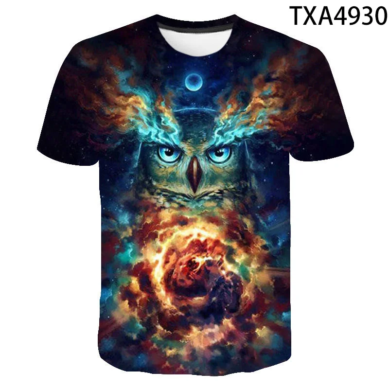 

2020 New Arrival Summer Fashion Casual T Shirt Men Women Children Owl 3D Printed T-Shirt Cool Boy Girl Tshirt Boy Girl Tops Tee