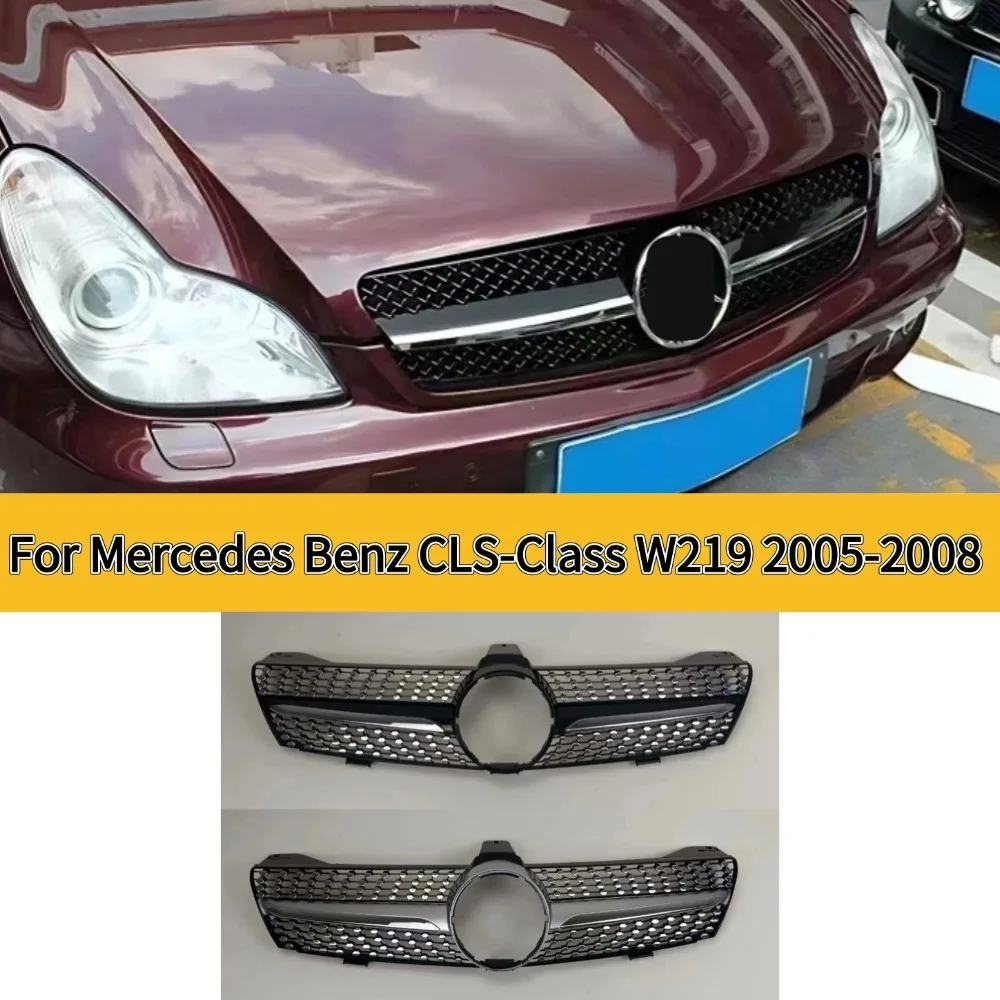 Enhanced Version Grid Tuning Accessory Middle Mesh Front Bumper Grille for Mercedes Benz CLS-Class W219 2005-2008 CLS350 CLS550
