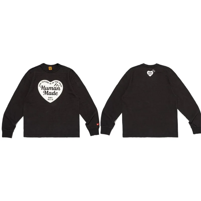 HUMAN MADE Chest Hand Painted Thin Love Printed Couple's Loose Long Sleeve Hoodie