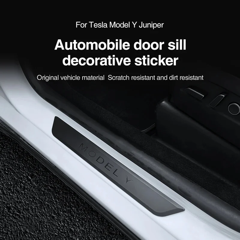 For Tesla Model Y Juniper 2025 Door Sill Anti Scratch Protector Front Rear Step Plate Guard Car Interior Accessories