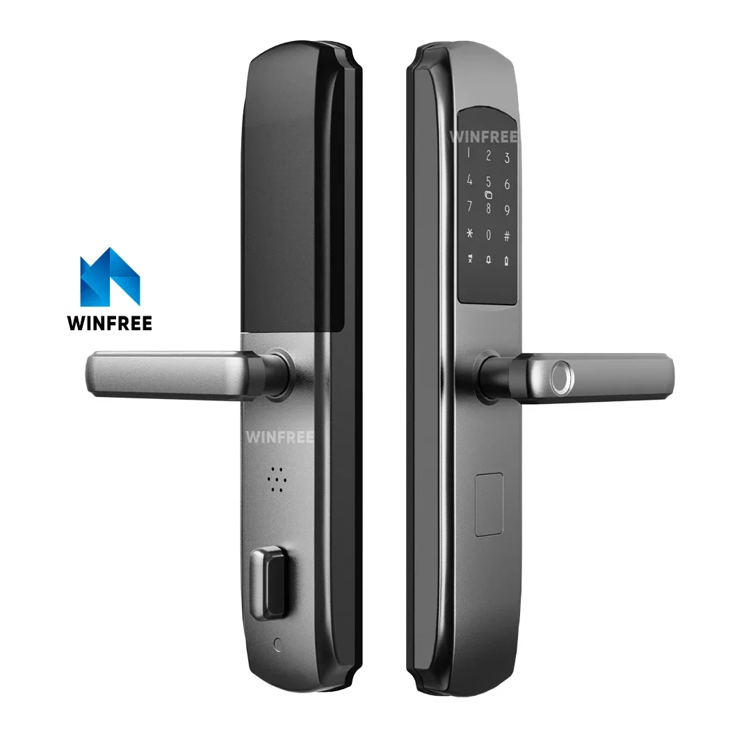 hardware European Fingerprint Passcode Mechanical Key Card Smart Digital Door Lock