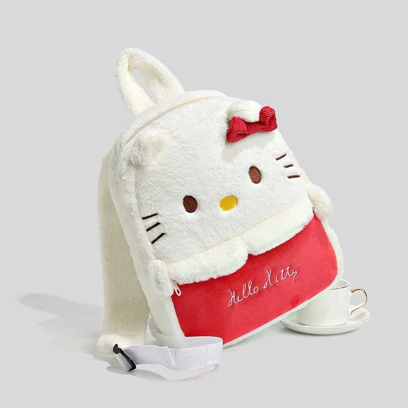 Winter Kawaii Plush Large Capacity Backpack hello kitty School Backpack hello kitty Backpack For Girls