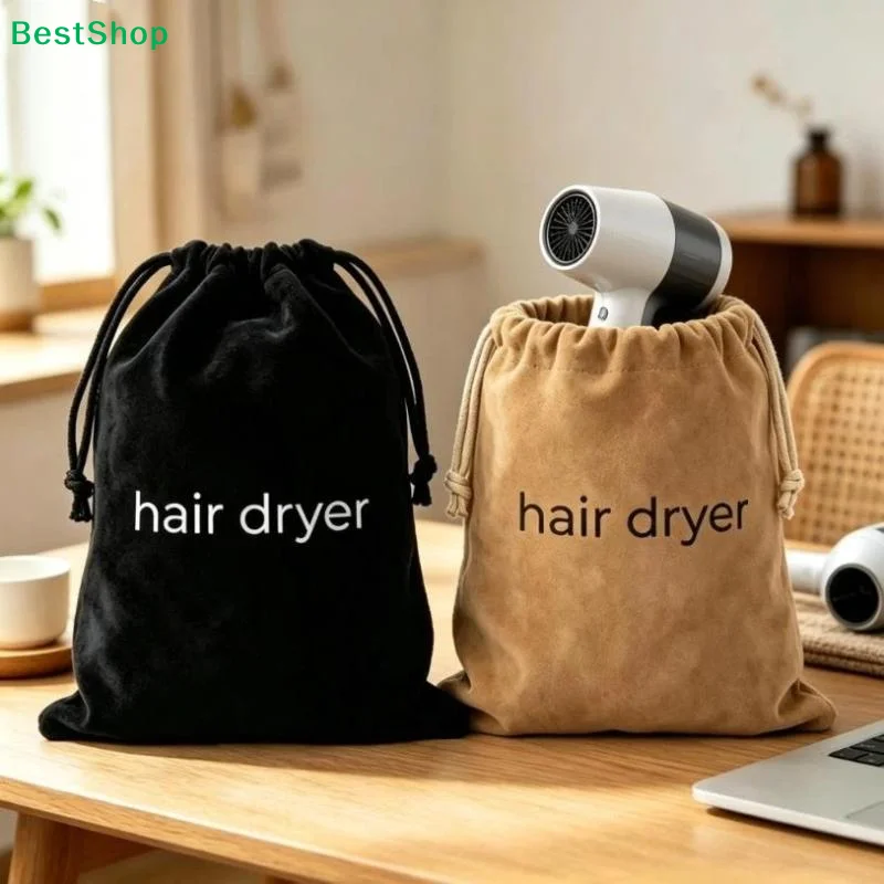✔Suede Nap Hair Dryer Storage Bag With Drawstring Hair Diffuser Bag Perfect For Travel Home Hotel Daily Use