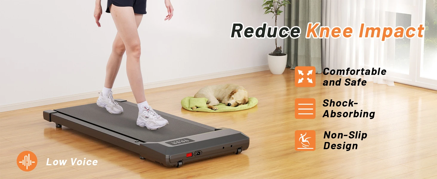 Superun 2 in 1 Portable 90 cm(35.43 in) Belt Under Desk Treadmill Walking Pad Treadmill, 2.2HP Walking Treadmills for Home Black