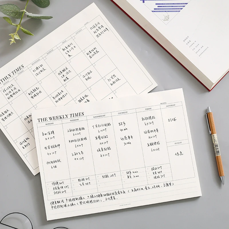 مخطط أسبوعي جدول أعمال شهري غير مؤرخ A5 جدول دفاتر الملاحظات مخطط الدراسة القرطاسية اللوازم المدرسية المكتبية