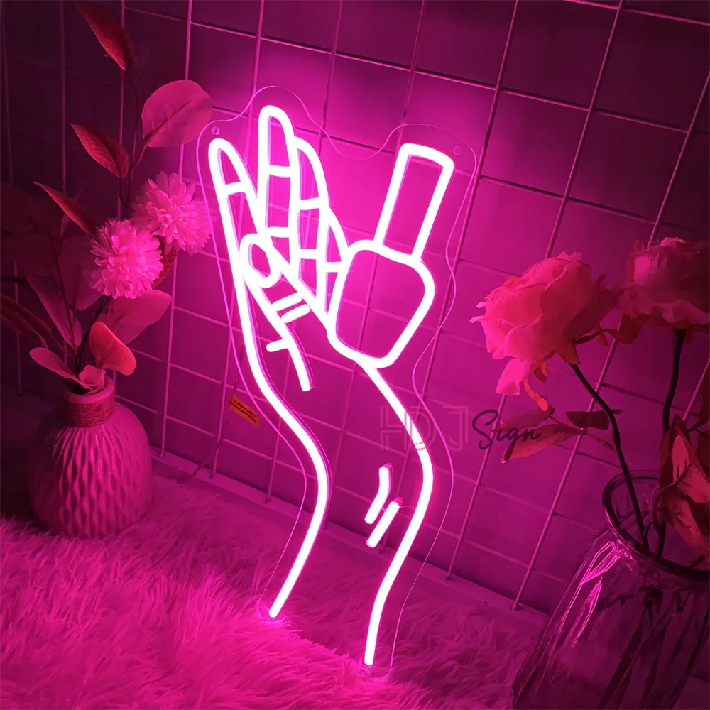 Imagem -03 - Usb Neon Led Sign para Unhas Salão de Beleza Shop And Room Decor Lights Signboard Business Decoração do Quarto