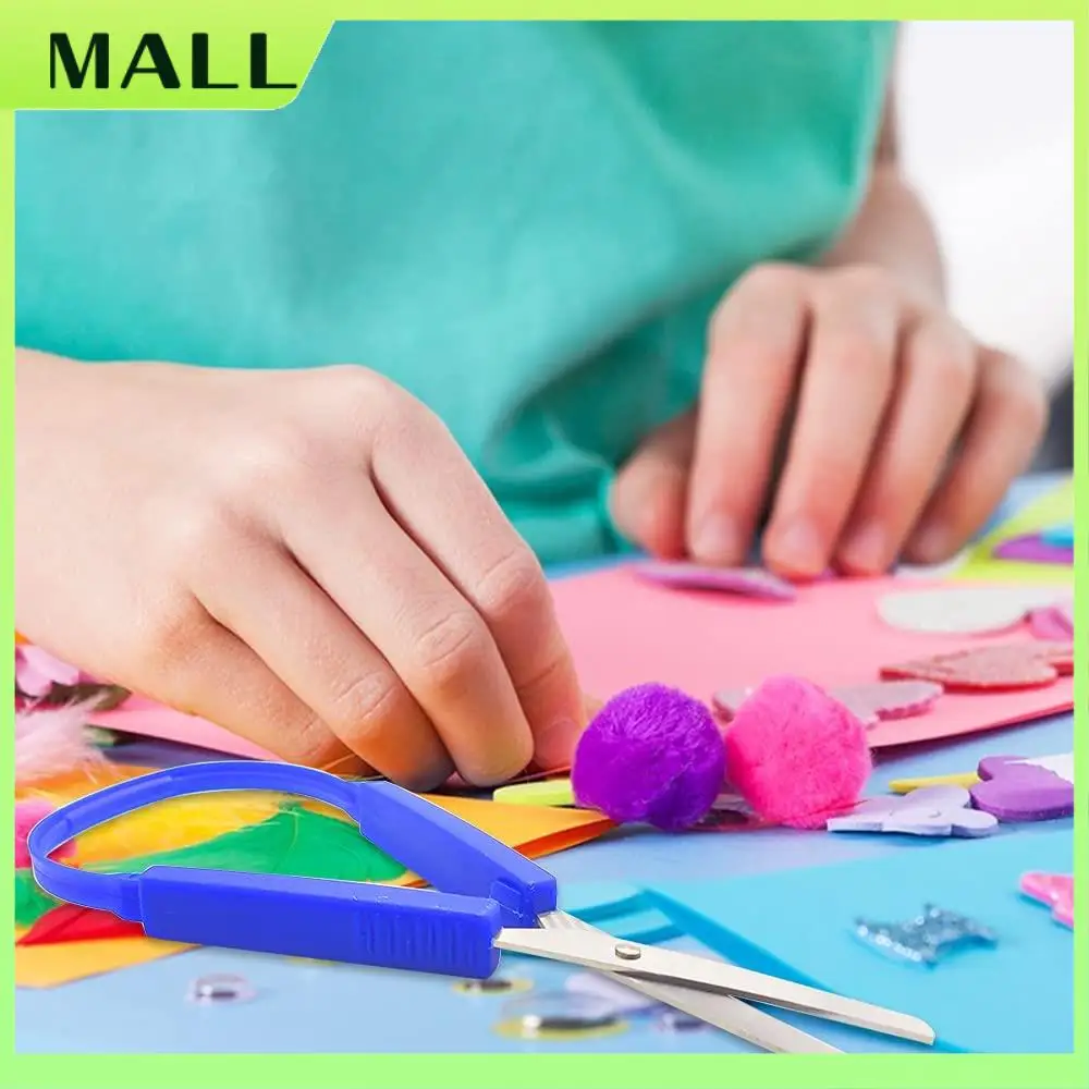 

MALL Loop ножницы с ручкой, красочные самооткрывающиеся адаптивные ножницы для детей, взрослых, дома, офиса, школы