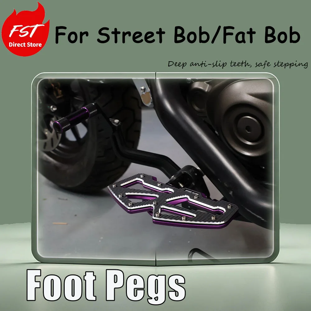 For Street Bob/Fat Bob, install the accessory foot pedal without any damage Deep anti-slip teeth, safe stepping