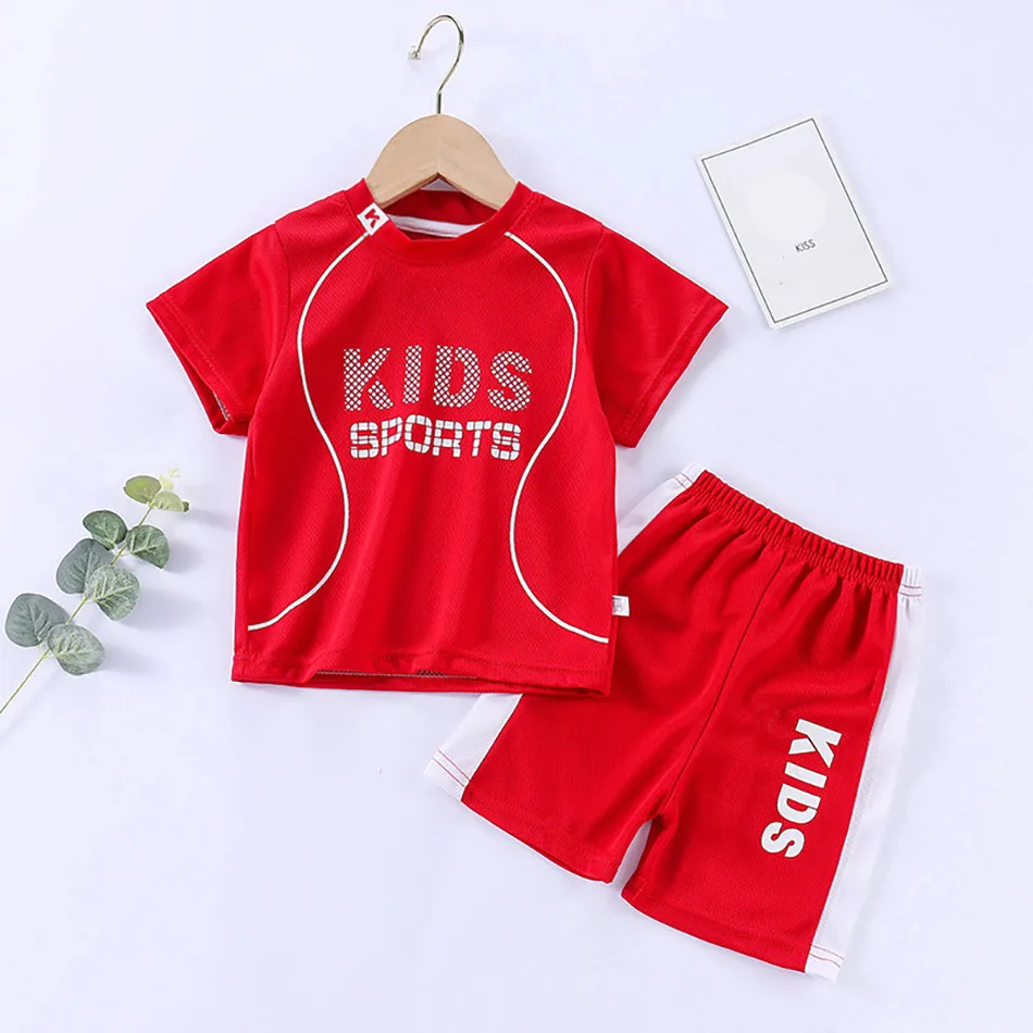 Kids Clothes Set Boy Girl Shorts and Short Sleeves Summer Clothing Sport Casual Children Top and Bottom Clothes Set