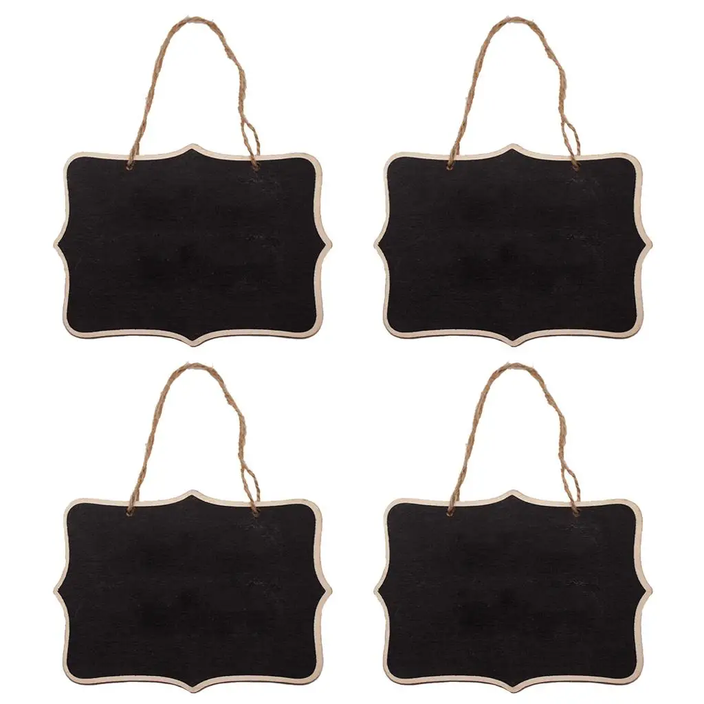 4Pcs Mini Message Blackboard Note Sign Message Chalk Board Wall Hanging,