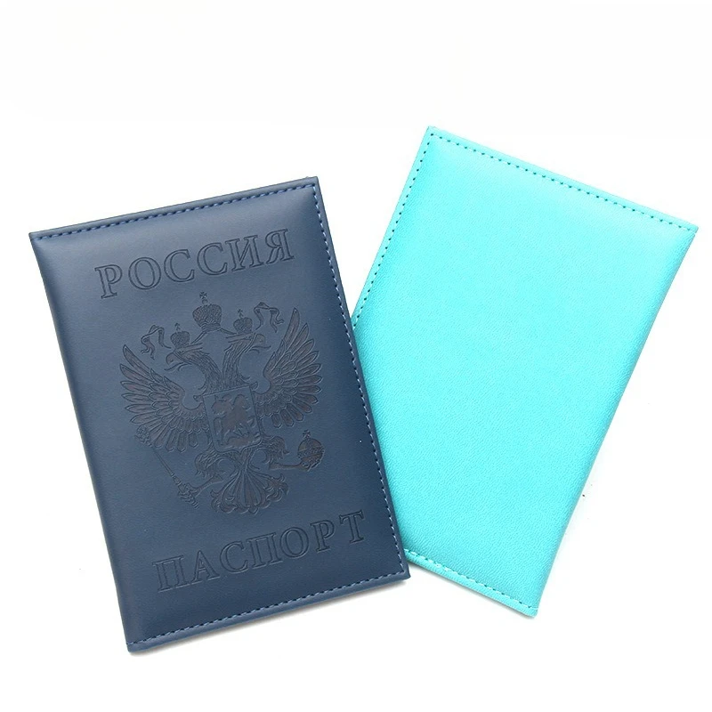 Russian Passport Holder Leather Cover Wallet Travel ID Card Holder image 4