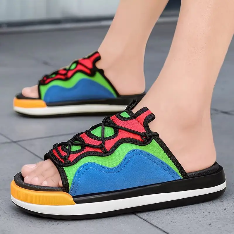 2026Summer Men's Slippers Outdoor Soft Soles Lightweight Anti-Slip Fashionable Versatile Comfortable Casual Sandals