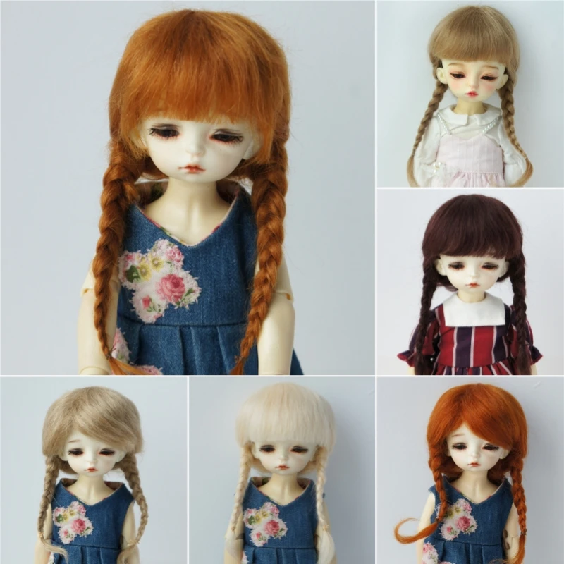 1/6 1/4 1/3 YOSD MSD SD  Mohair Doll Wigs  JD018 6-7inch 7-8inch 8-9inch  Anna Double Braid  BJD Hair  Country Girl Wig Styles