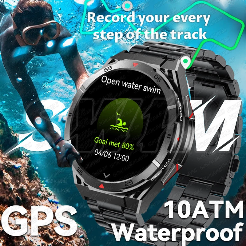 2025 For HUAWEI NEW outdoor Smart Watch 1.43'' AMOLED Display Outdoor Compass Built-in AGPS Bluetooth Call 10ATM SWIM Smartwatch