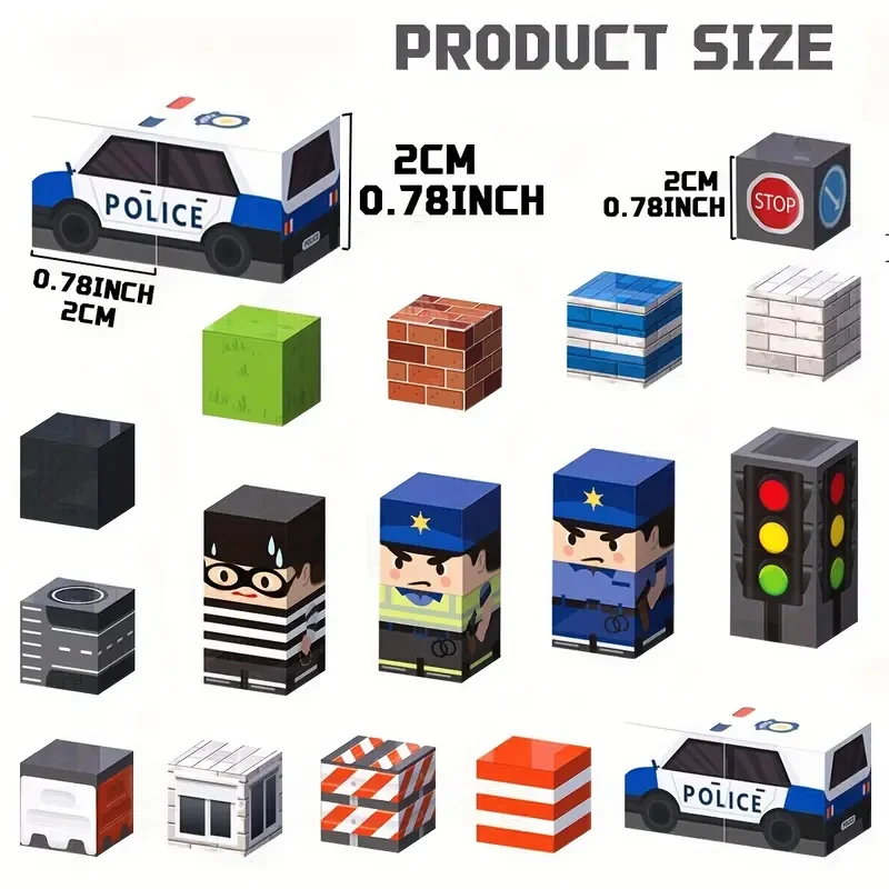 2.0cm磁気ブロック 磁気ビルディングブロック 都市交通 磁気ビルディングブロックおもちゃ 子供用キューブ組み立て 旅行ゲームおもちゃ