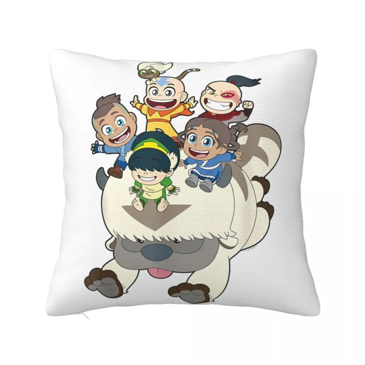 Avatar The Last Airbender Group Chibi Pillowcase Printed Polyester Cushion Cover Decor Pillow Case Cover Chair Zippered 45X45cm