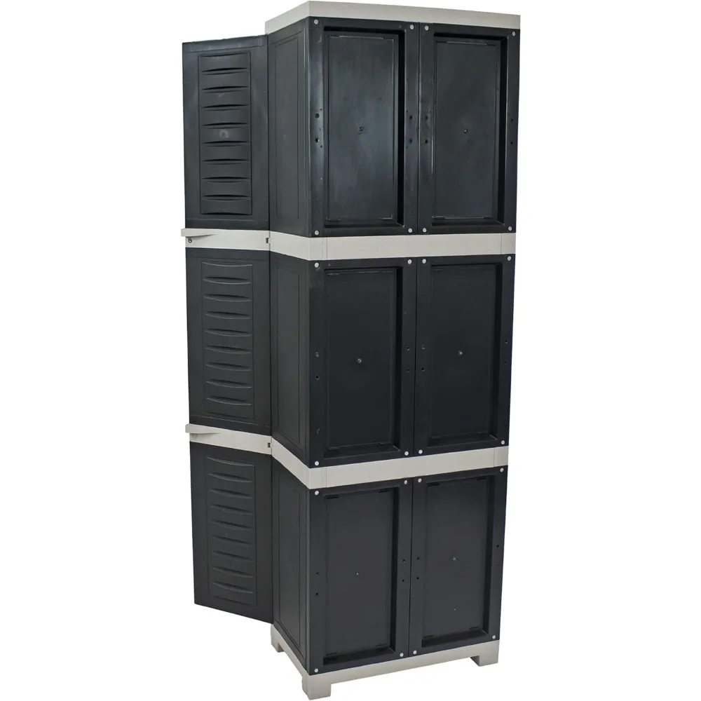 ตู้เก็บของแบบมีชั้นวางปรับระดับได้พร้อมกุญแจล็อค - สูง 72 นิ้ว สำหรับใช้ในบ้าน สำนักงาน หรือโรงรถ