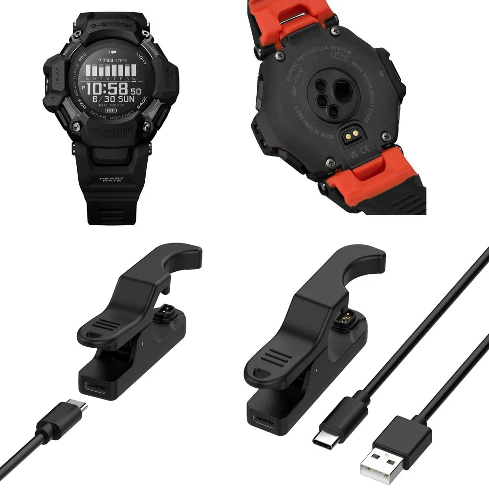 

USB-адаптер питания, переносной зажим для зарядного устройства, кабель для зарядного устройства для Casio G-SHOCK GBD-H2000