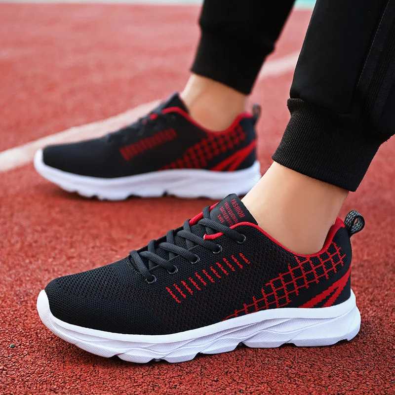 Men's shoes Men's casual shoes Breathable mesh shoes Running shoes mesh top lace-up sneakers