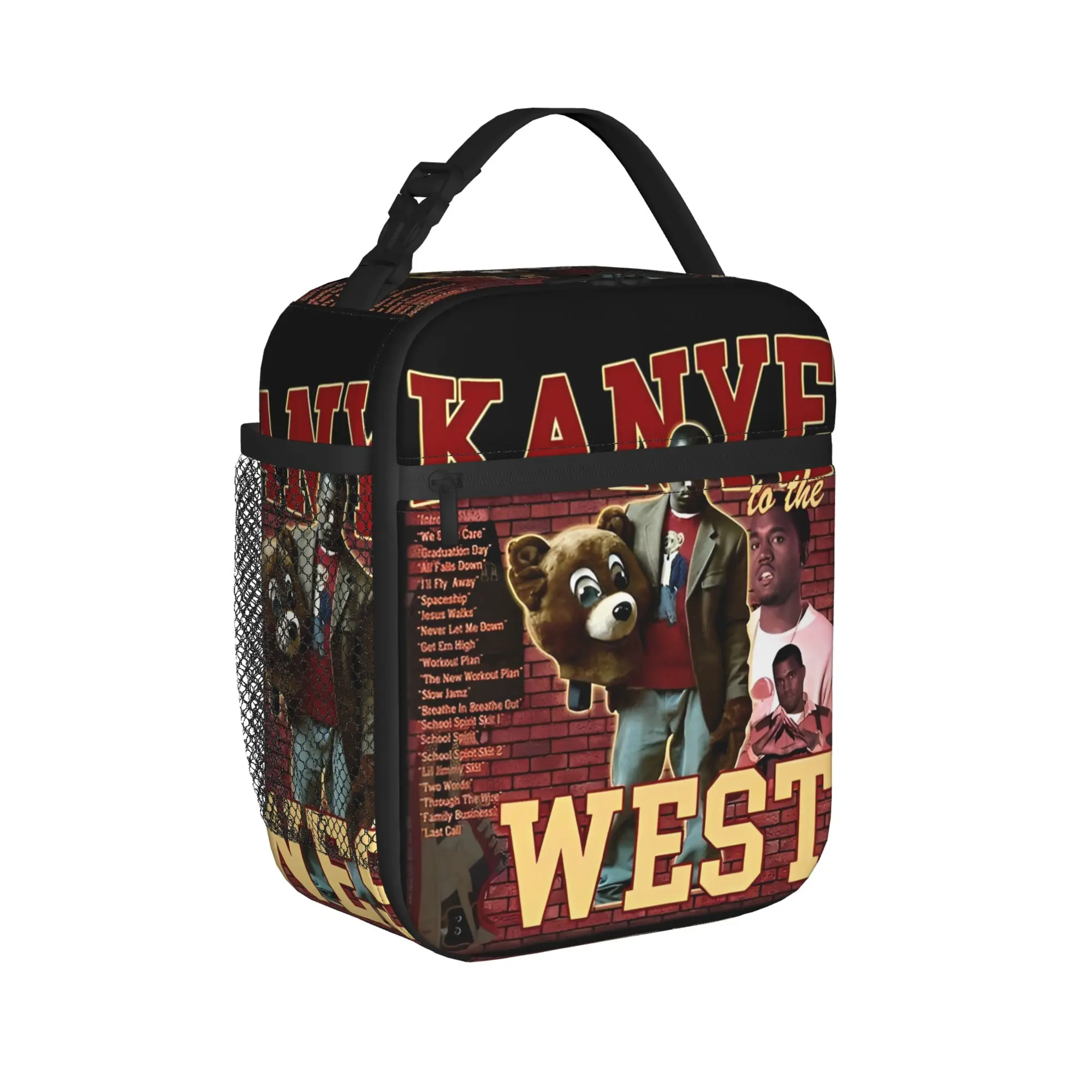 Kanye West Insulated Lunch Bags High Capacity Rapper Record Producer Reusable Cooler Bag Lunch Box Tote Work  Picnic Bento Pouch