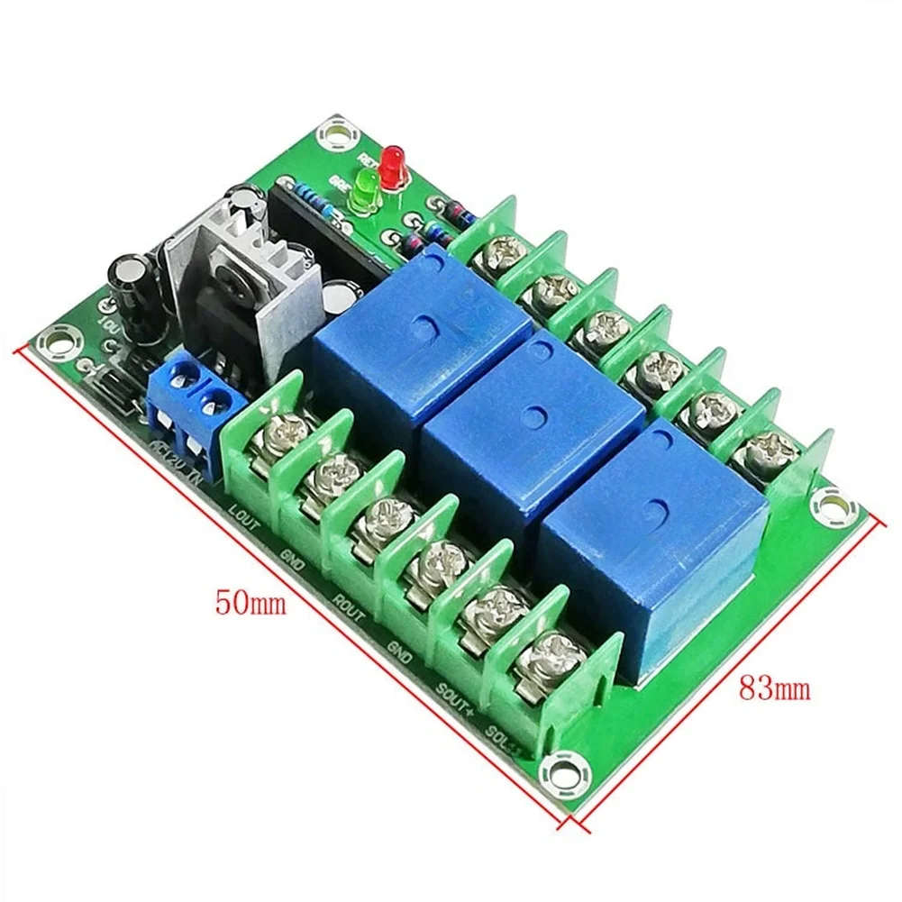 Speaker Protection Circuit Board for 2.1 Channel Amplifiers Featuring Relay-Based Delay Start and DC Surge Protection