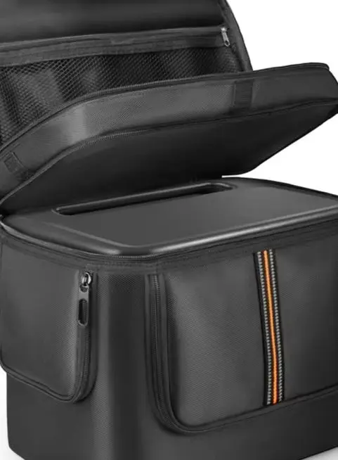 For BLuETTI Elite100 V2 Portable Power-Station Padded Travel Bag Black Nylon Carrying Case With Shoulder Strap Multi Pocket