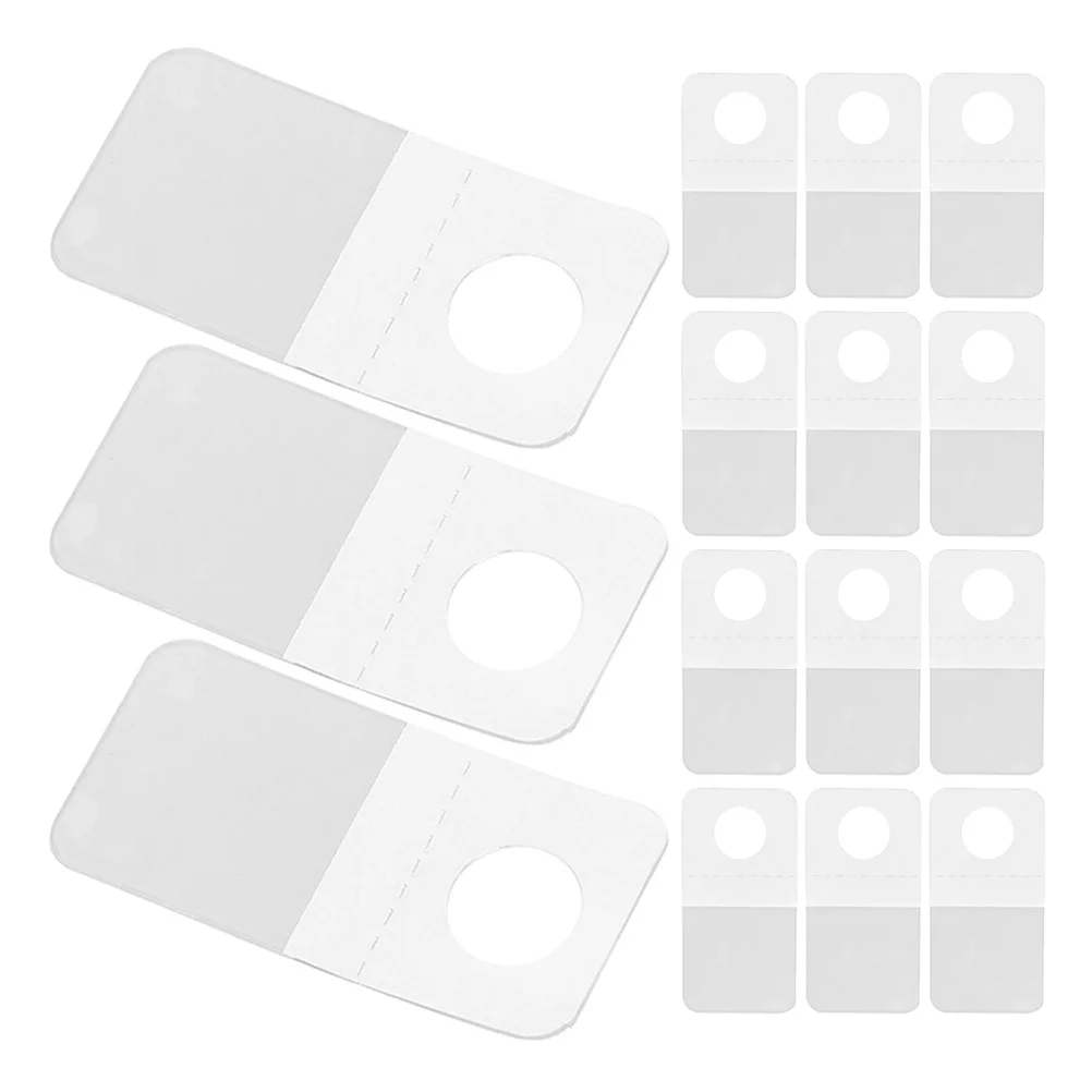 

250Pcs Self Adhesive Clear Hanging Tabs PVC Sticky Hooks for Retail Display Kitchen Bathroom Office Wall Organization