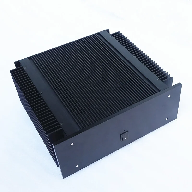 Classic Design Black Audio Hifi Amplifier Enclosure for DIY Aluminium Power Chassis Case With Double Radiator