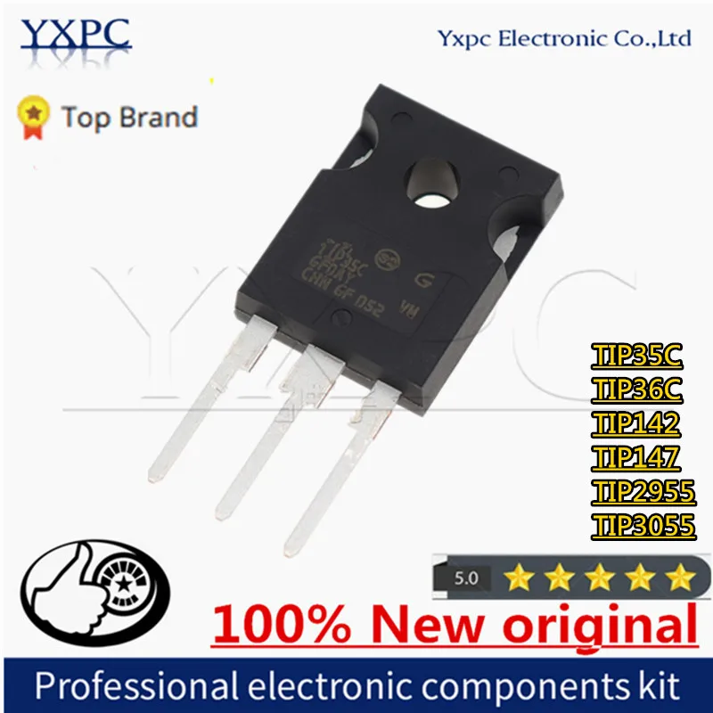 

10pcs 100% New Imported Original TIP35C TIP36C TIP35 TIP36 TO-247 TIP2955 TIP3055 TIP142 TIP147 Darlington Transistor