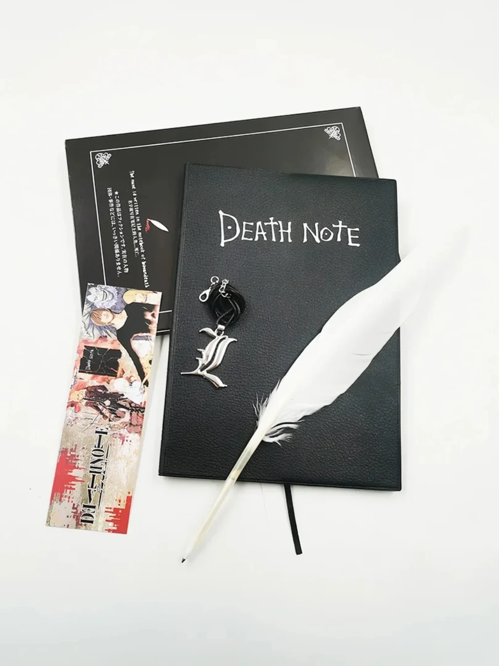 Ensemble de cahiers Death Note avec collier en cuir, marque-page, cahiers d'anime à collectionner, grand thème d'anime, journal d'écriture, cadeaux de farce