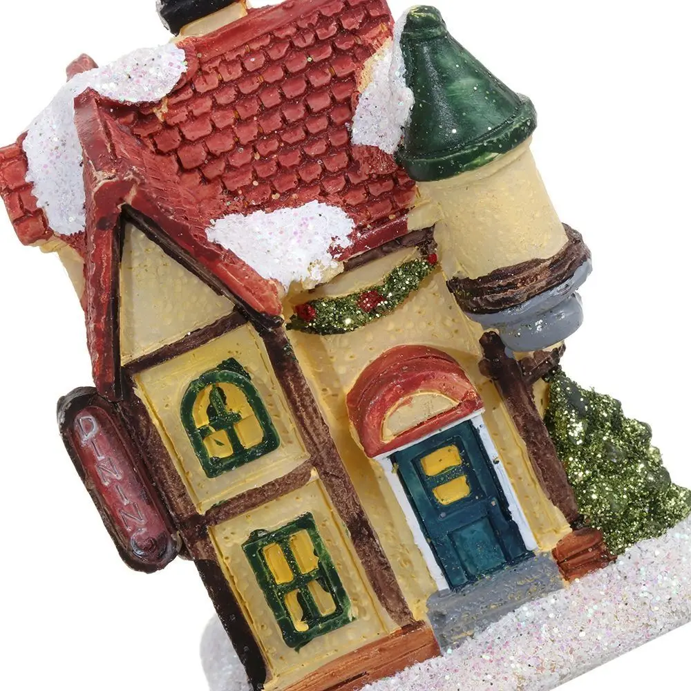

Resin Christmas Light House Home Xmas Miniature House Christmas Village Furniture Kerstdorp House Decorate Christmas Party
