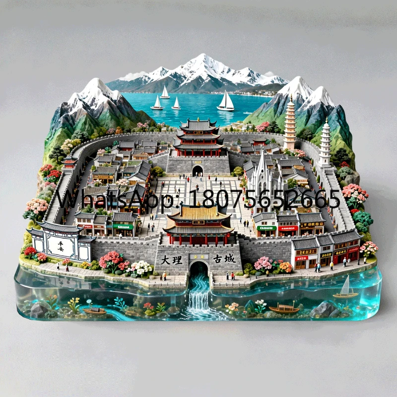 Xishuangbanna metal 3d embossed fridge magnet - tourist attraction souvenir