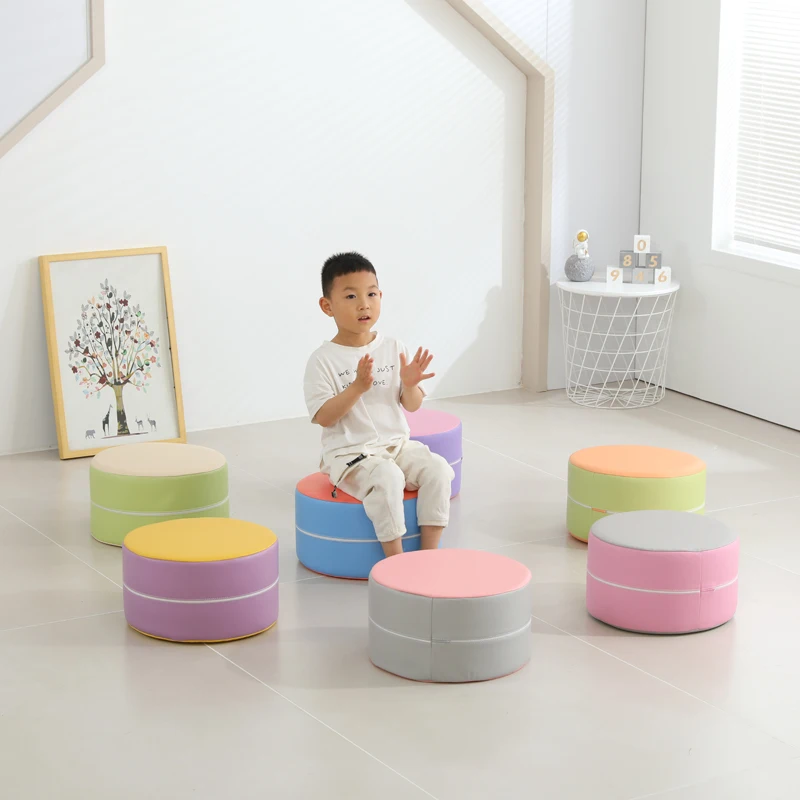 

Indoor baby parent-child park children's software digital round stool kindergarten family toy round sponge high and low stool